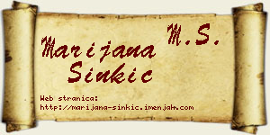 Marijana Sinkić vizit kartica